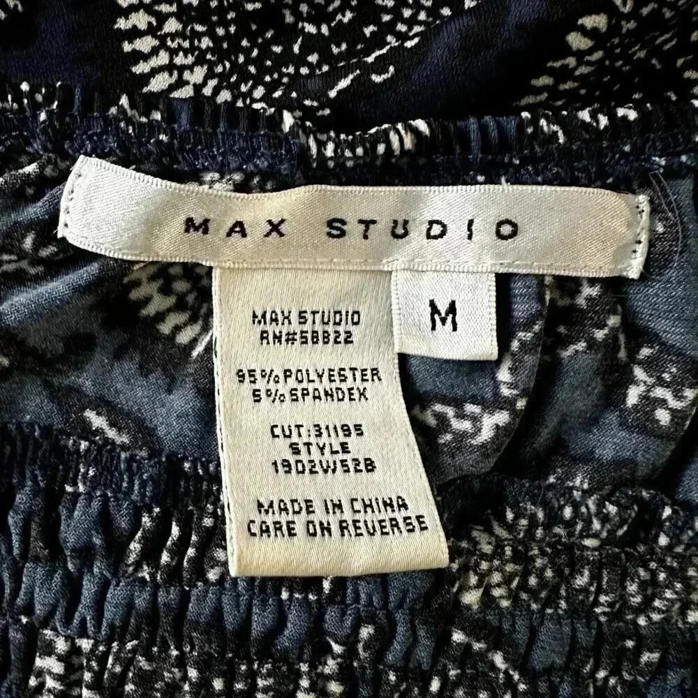 Max Studio dress Size Medium blue bandana print short sleeveless - Picture 11 of 11